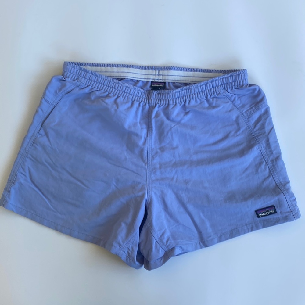 Women’s Patagonia Baggies (5” inseam) in periwinkle/lavender